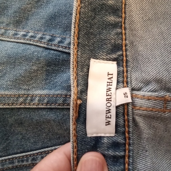 WeWoreWhat High Rise Blue Jeans Danielle Exposed Button Womens 25 - Picture 2 of 11